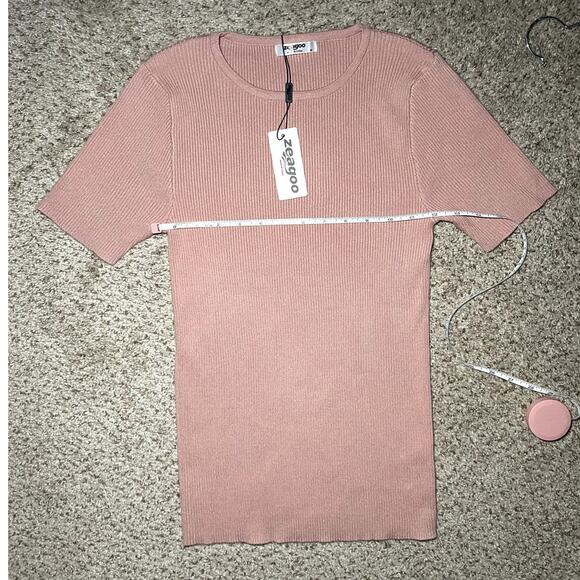 Dusty Rose Pink - Ribbed Sweater Shirt - NWT! - Picture 3 of 9